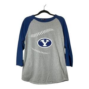 BYU Brigham Young University Baseball Raglan T-Shirt 3/4 Sleeve Small Unisex